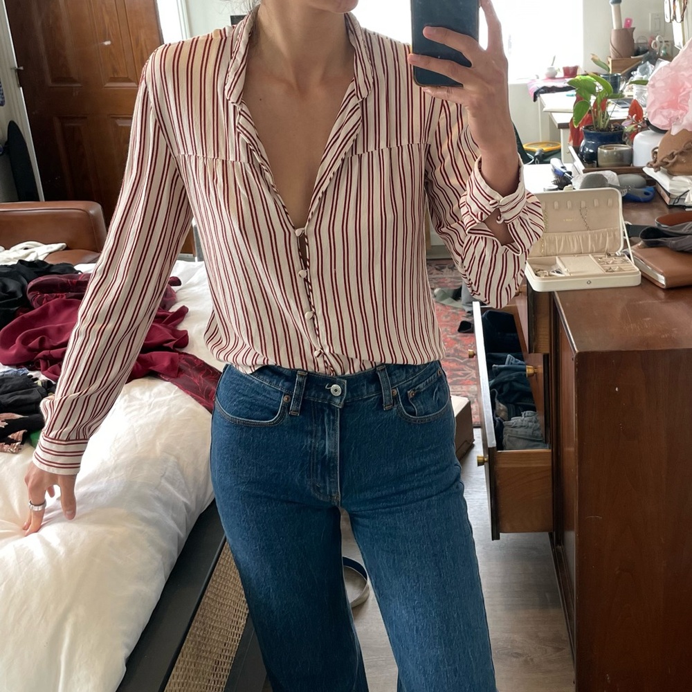 Striped button down shirt